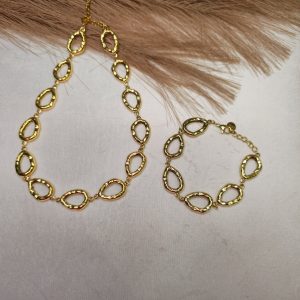 Sculpted Links Set (Bracelet +Necklace)